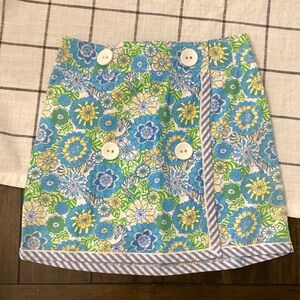 Lilly Pulitzer Blue and Green Wrap Skirt